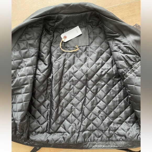 Black leather fringed jacket / XL - Picture 10 of 10